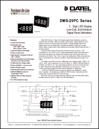 DMS-20PC-0-RSH datasheet: 200mV  3 1/2 digit, LED display low-cost, subminiature digital panel voltmeter DMS-20PC-0-RSH