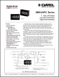 DMS-20PC-1-YS datasheet: 2V  3 1/2 digit, LED display low-cost, subminiature digital panel voltmeter DMS-20PC-1-YS