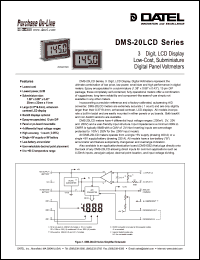 DMS-20LCD-3-5B datasheet: 200V  3 1/2 digit, LCD display low-cost, subminiature digital panel voltmeter DMS-20LCD-3-5B