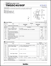 TMG5C40F datasheet: 400V triac (isolated type) TMG5C40F