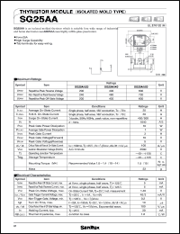 SG25AA20 datasheet: 200V thyristor module (isolated mold type) SG25AA20
