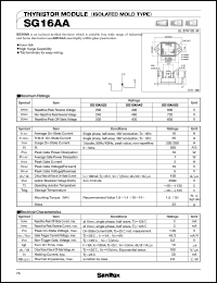 SG16AA60 datasheet: 600V thyristor module (isolated mold type) SG16AA60