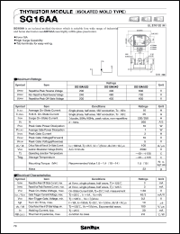 SG16AA20 datasheet: 200V thyristor module (isolated mold type) SG16AA20