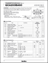QCA200BA60 datasheet: 600V transistor module QCA200BA60