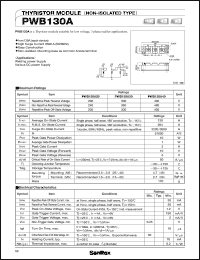PWB130A20 datasheet: 200V Thyristor module (non-isolated type) PWB130A20