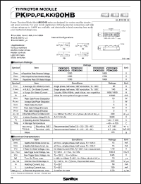 PE90HB40 datasheet: 1200V Thyristor module PE90HB40