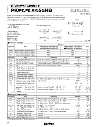 PE55HB120 datasheet: 1200V Thyristor module PE55HB120