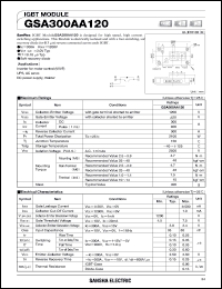 GSA300AA120 datasheet: 1200V  IGBT module GSA300AA120
