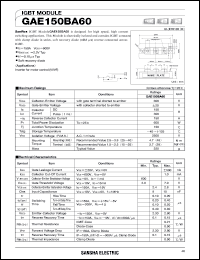 GAE150BA60 datasheet: 600V IGBT module GAE150BA60