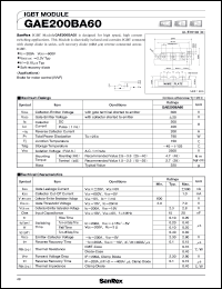 GAE200BA60 datasheet: 600V IGBT module GAE200BA60