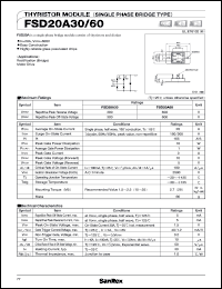 FSD20A30 datasheet: 300V thyristor module (single phase bridge  type) FSD20A30