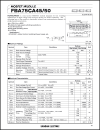 FBA75CA50 datasheet: 500V mosfet module FBA75CA50