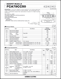 FCA75CC50 datasheet: 500V mosfet module FCA75CC50