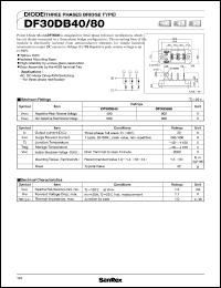 DF30DB40 datasheet: 400V diode (three phase bridge type) DF30DB40