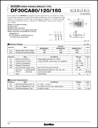 DF30CA120 datasheet: 1200V diode (three phase bridge type) DF30CA120