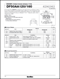 DF50AA160 datasheet: 1600V diode (three phase bridge type) DF50AA160