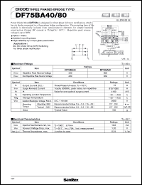 DF75BA40 datasheet: 400V diode (three phase bridge type) DF75BA40