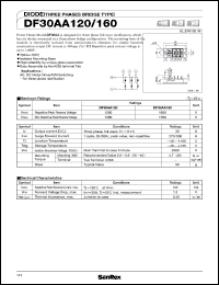 DF30AA160 datasheet: 1600V diode (three phase bridge type) DF30AA160
