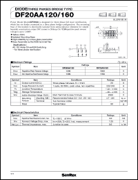 DF20AA160 datasheet: 1600V diode (three phase bridge type) DF20AA160