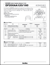 DF200AA120 datasheet: 1200V diode (three phase bridge type) DF200AA120