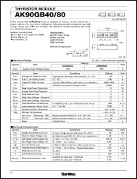 AK90GB80 datasheet: 800V Thyristor module AK90GB80