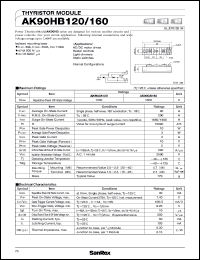 AK90HB120 datasheet: 1200V Thyristor module AK90HB120