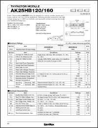 AK25HB160 datasheet: 1600V Thyristor module AK25HB160