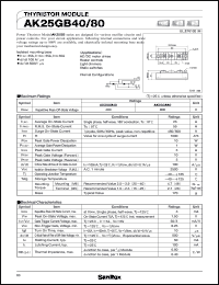 AK25GB40 datasheet: 400V Thyristor module AK25GB40