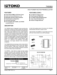 TK83854DITL datasheet: High power factor preregulator TK83854DITL