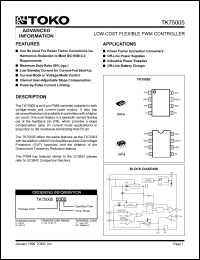 TK75005MCTL datasheet: LOw-cost flexible PWM controller TK75005MCTL