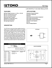 TK71542SCL datasheet: 4.2V  low dropout voltage regulator TK71542SCL