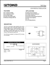 TK71333MTL datasheet: 3.3V  low dropout regulator TK71333MTL