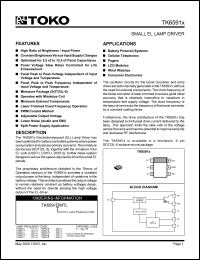 TK65917MTL datasheet: 350Hz small EL lamp driver TK65917MTL