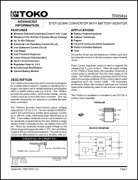 TK65418MTL datasheet: 1.8V  step-down converter with battery monitor TK65418MTL