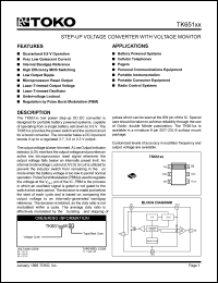 TK65133MTL datasheet: 3.3V  step-up voltage converter with voltage monitor TK65133MTL