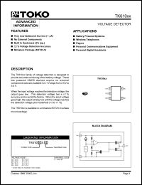 TK61040STL datasheet: 4.0V  voltage detector TK61040STL