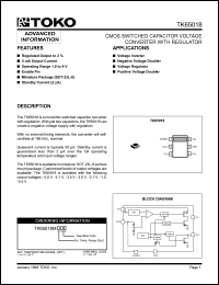 TK65018MITL datasheet: CMOS switched capacitor voltage converter with regulator TK65018MITL