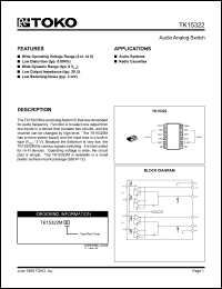 TK15322MTL datasheet: Audio analog switch TK15322MTL