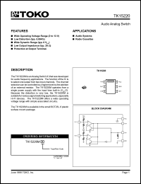 TK15220MTL datasheet: Audio analog switch TK15220MTL