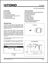 TK11821MBX datasheet: DC-DC converter TK11821MBX