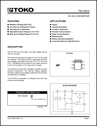 TK11812MTL datasheet: DC-DC converter TK11812MTL