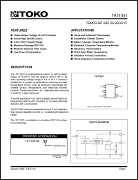 TK11031MTL datasheet: Temperature sensor IC TK11031MTL