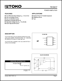 TK10417MTL datasheet: Power amplifier TK10417MTL