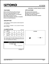 KV1835KTR datasheet: Variable capacitance diode KV1835KTR