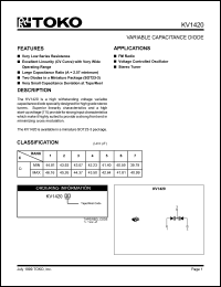 KV1420TL datasheet: Variable capacitance diode KV1420TL