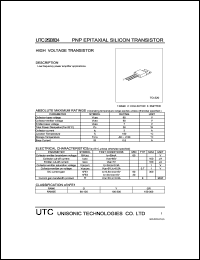 UTC2SB834 datasheet: High voltage transistor UTC2SB834