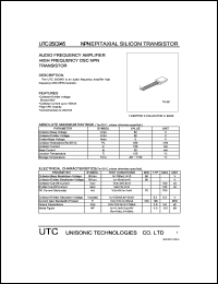 UTC2SC945 datasheet: NPN epitaxial silicon transistor UTC2SC945