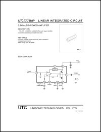 UTCTA7368P datasheet: 0.6W audio power amplifier UTCTA7368P