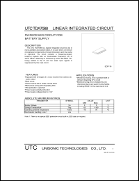 UTCTDA7088 datasheet: FM receiver circuit for battery supply UTCTDA7088