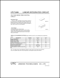 UTCTL494 datasheet: Voltage mode PWM control circuit UTCTL494